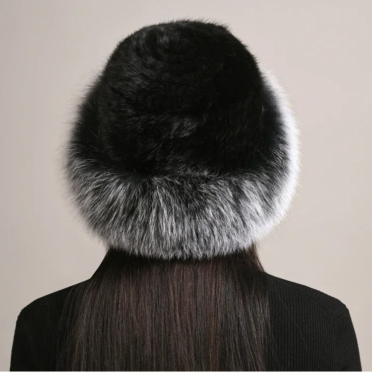Cappello in vera pelliccia di visone per il calore invernale