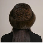 Cappello in vera pelliccia di visone per il calore invernale