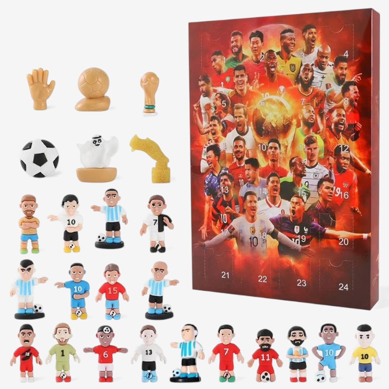 GiftGoal - Calendario dell'Avvento con set da calcio per regalo di Natale