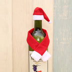 Copribottiglie di vino natalizie in velluto | Set di abiti eleganti per decorazioni per la tavola festiva e regali di festa perfetti