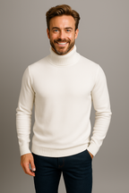 Maglione dolcevita dai colori vivaci da uomo