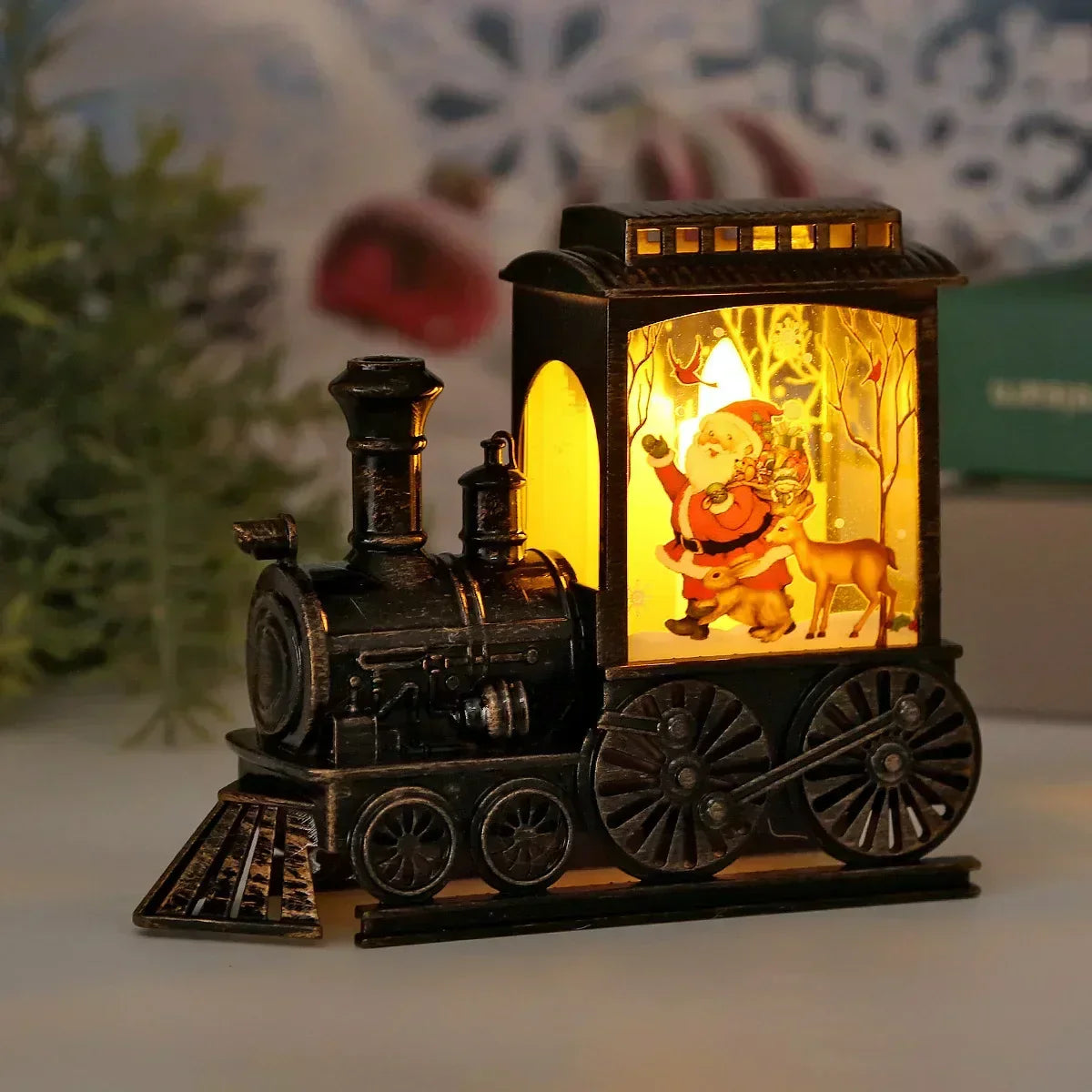 Lampada da treno vintage a lanterna a LED per Natale