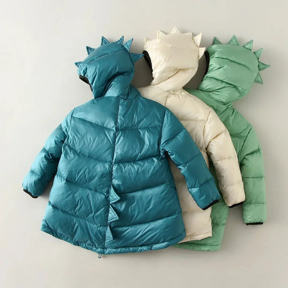 Piumino Dino per bambini - Cappotto invernale caldo e giocoso