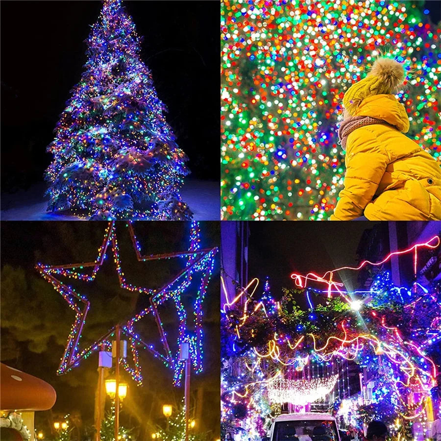 Luci natalizie per esterni a LED multicolore a corda