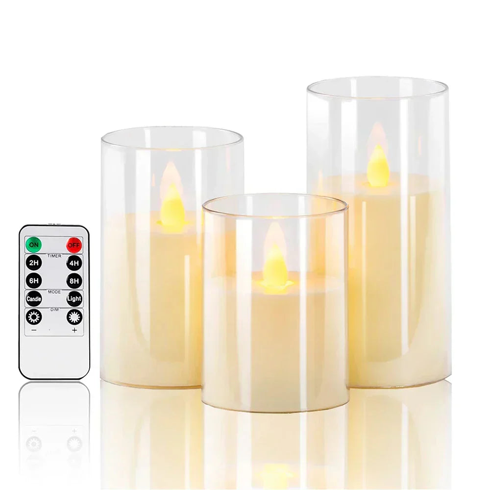 Set di candele LED senza fiamma realistiche