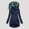 Felpa con cappuccio lunga con zip asimmetrica da donna