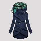 Felpa con cappuccio lunga con zip asimmetrica da donna