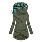 Felpa con cappuccio lunga con zip asimmetrica da donna