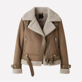 Comoda giacca da aviatore in shearling da donna