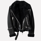 Comoda giacca da aviatore in shearling da donna