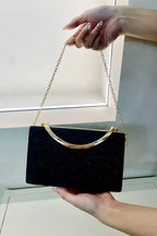 Pochette da sera | Design con manico in velluto nero dorato