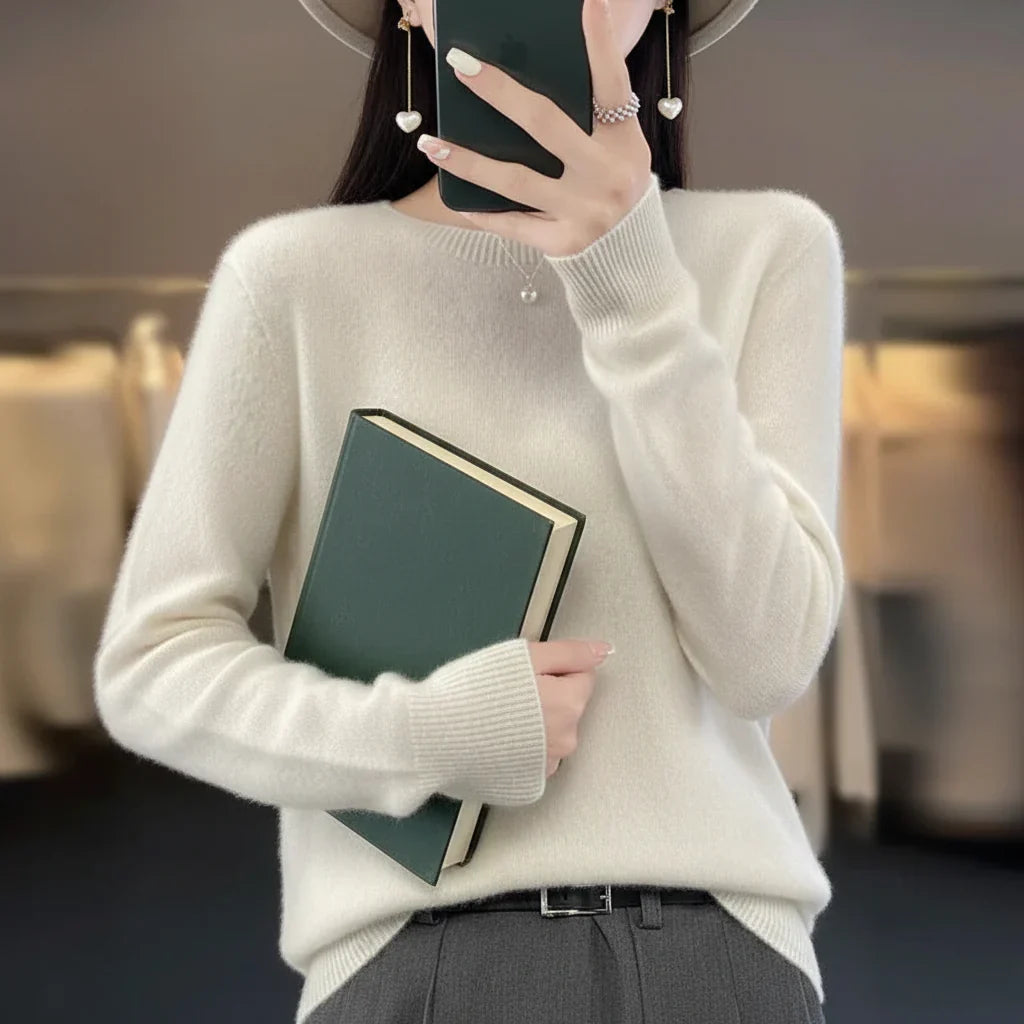 Maglione da donna caldo Rundhals Strickpullover invernale