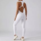 Tuta da allenamento da donna senza schienale con fondo scrunch