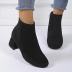 Stivaletti da donna con tacco largo e cerniera laterale - Stile versatile