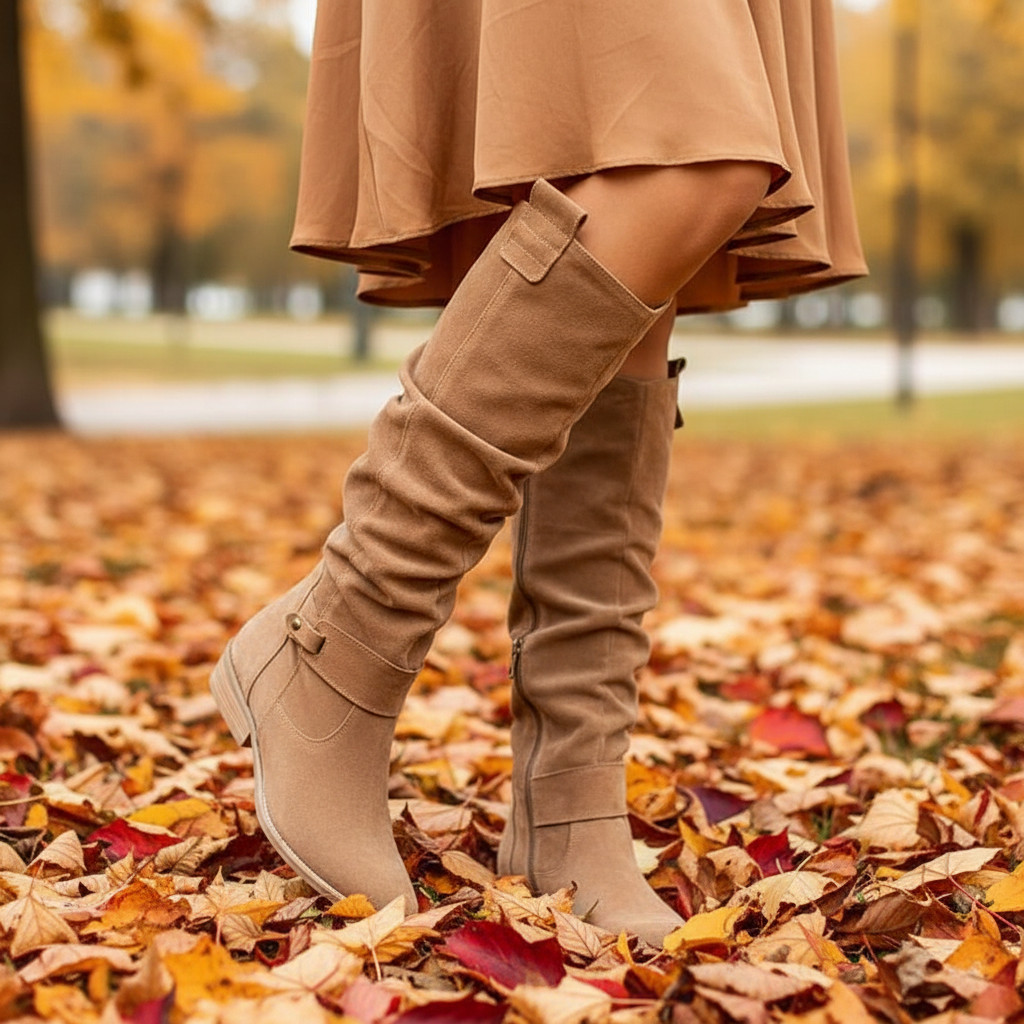 Stivali moda da donna con tacco largo