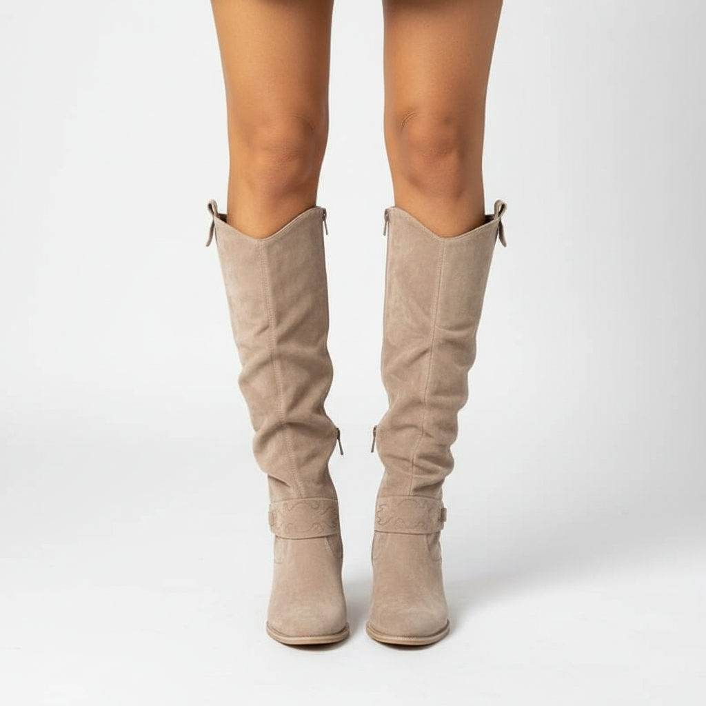 Stivali moda da donna con tacco largo