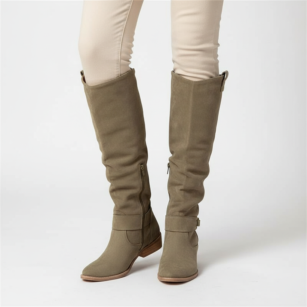 Stivali moda da donna con tacco largo