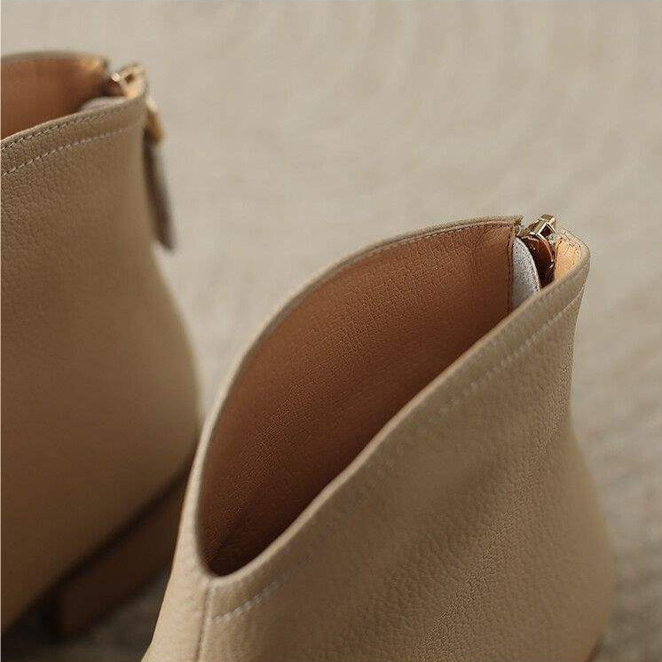 Stivaletti a punta da donna - Stile da ufficio slip-on con tacco basso