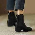 Stivaletti a punta da donna - Stile da ufficio slip-on con tacco basso