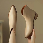 Stivaletti a punta da donna - Stile da ufficio slip-on con tacco basso