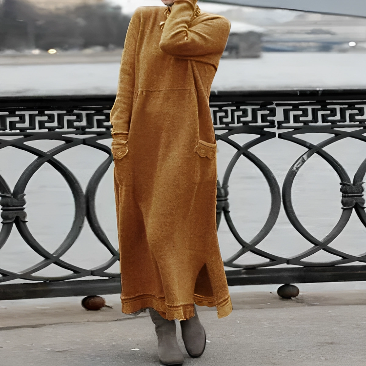 Abito lungo invernale casual da donna per uno stile accogliente