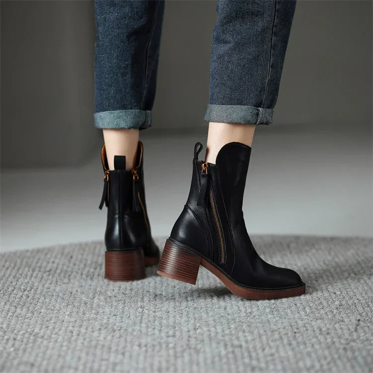 Stivaletti chic da donna con tacco largo