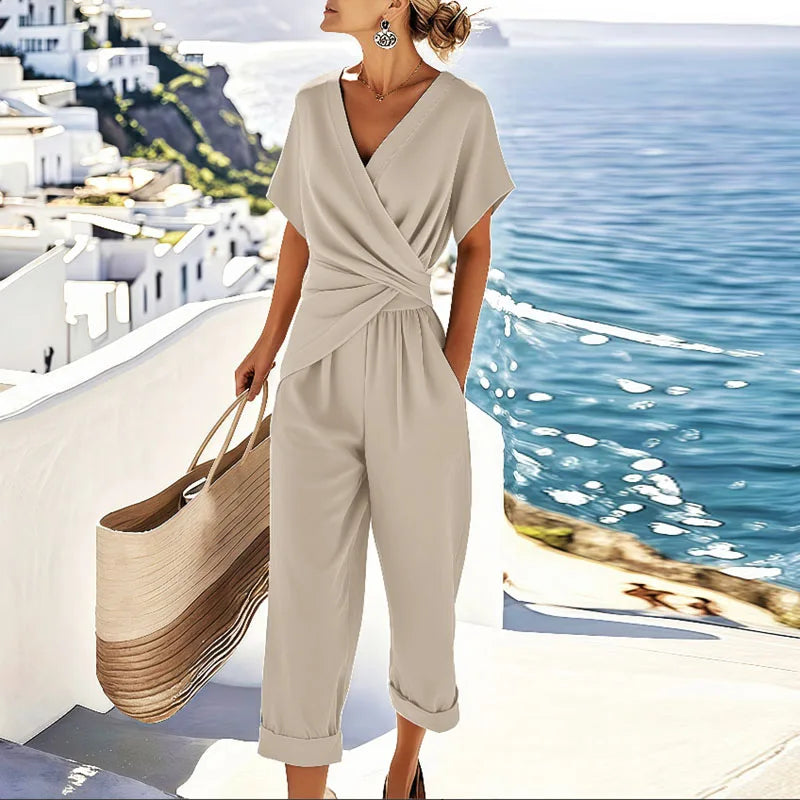 Tuta da donna con dettagli avvolgenti senza sforzo chic