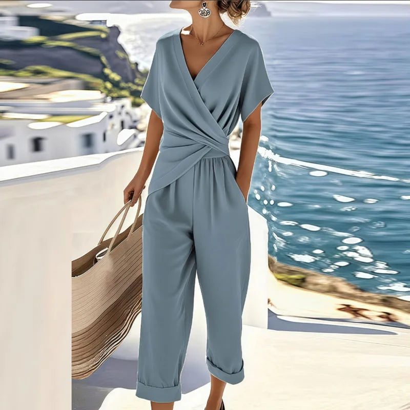 Tuta da donna con dettagli avvolgenti senza sforzo chic