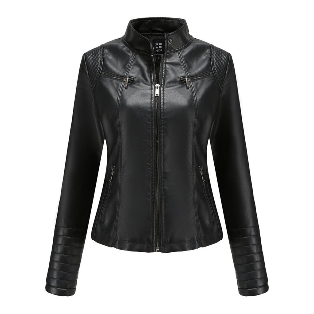 Giacca da moto chic edgy da donna per uno stile disinvolto