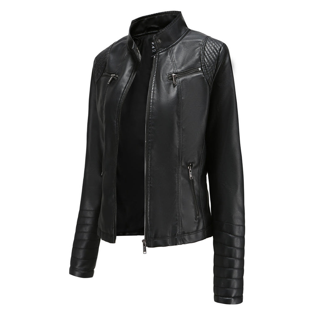 Giacca da moto chic edgy da donna per uno stile disinvolto