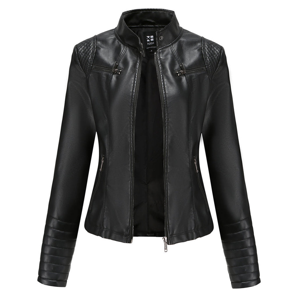 Giacca da moto chic edgy da donna per uno stile disinvolto