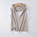 T-shirt con cappuccio a strati chic da donna per un comfort senza sforzo