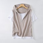 T-shirt con cappuccio a strati chic da donna per un comfort senza sforzo