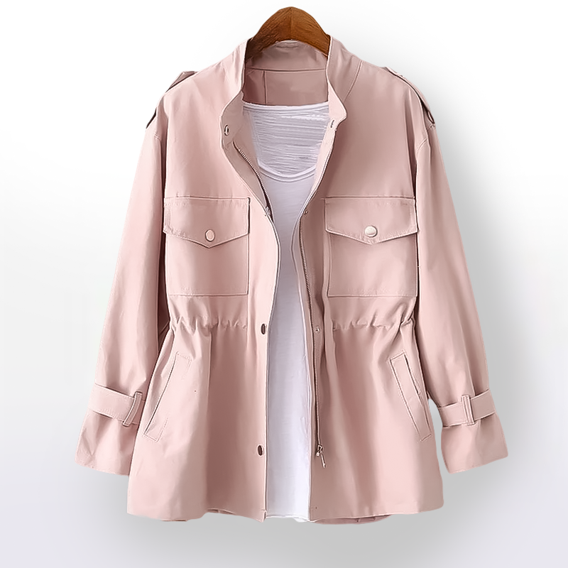 Trench da donna con colletto dentellato e cintura - Stile classico strutturato
