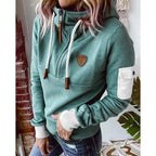 Felpa con cappuccio e zip da donna, vestibilità comoda, stile casual quotidiano