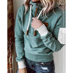 Felpa con cappuccio e zip da donna, vestibilità comoda, stile casual quotidiano