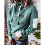 Felpa con cappuccio e zip da donna, vestibilità comoda, stile casual quotidiano