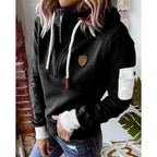 Felpa con cappuccio e zip da donna, vestibilità comoda, stile casual quotidiano