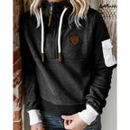 Felpa con cappuccio e zip da donna, vestibilità comoda, stile casual quotidiano