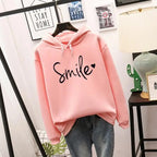 Felpa con cappuccio grafica Comfort Smile da donna