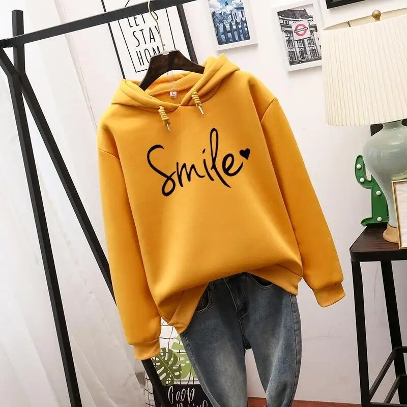 Felpa con cappuccio grafica Comfort Smile da donna