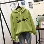 Felpa con cappuccio grafica Comfort Smile da donna