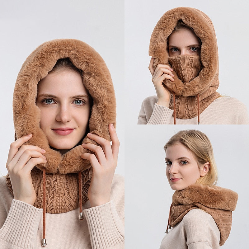 Sciarpa e cappello invernali 3 in 1 da donna: resta accogliente e chic
