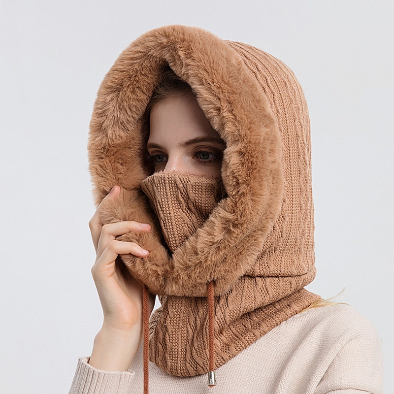 Sciarpa e cappello invernali 3 in 1 da donna: resta accogliente e chic