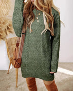 Abito maglione oversize in maglia a trecce da donna