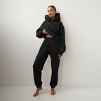Comodo set da salotto con felpa con cappuccio e jogger in pile da donna
