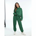 Comodo set da salotto con felpa con cappuccio e jogger in pile da donna