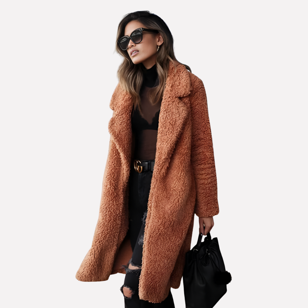 Cappotto Teddy lungo e accogliente da donna