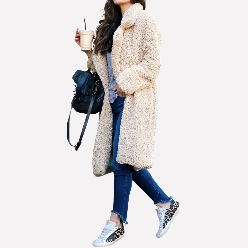Cappotto Teddy lungo e accogliente da donna