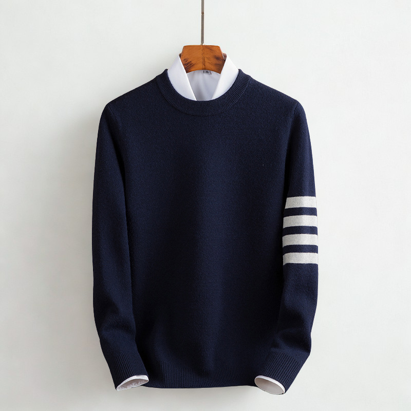 Comodo maglione pullover a righe da donna